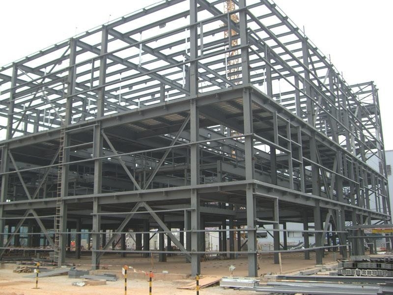 Casa modificada para requisitos particulares construcción ligera de varios pisos grande del tamaño de la estructura del metal del edificio de marco de acero