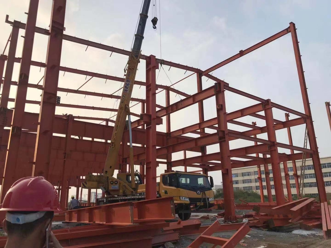 Edificio de Warehouse de la estructura de acero de Stroey de la aduana dos con las plataformas del entresuelo para el almacenamiento