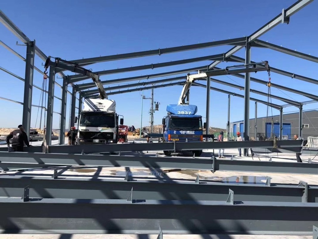 Gran longitud, corto período de construcción, estructura de acero galvanizado respetuosa con el medio ambiente edificio de fábrica