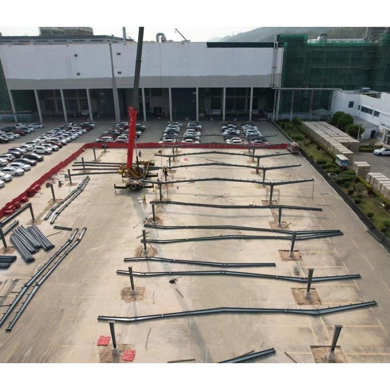 Proyecto fotovoltaico de larga duración con estructura de acero en forma de H tipo puente