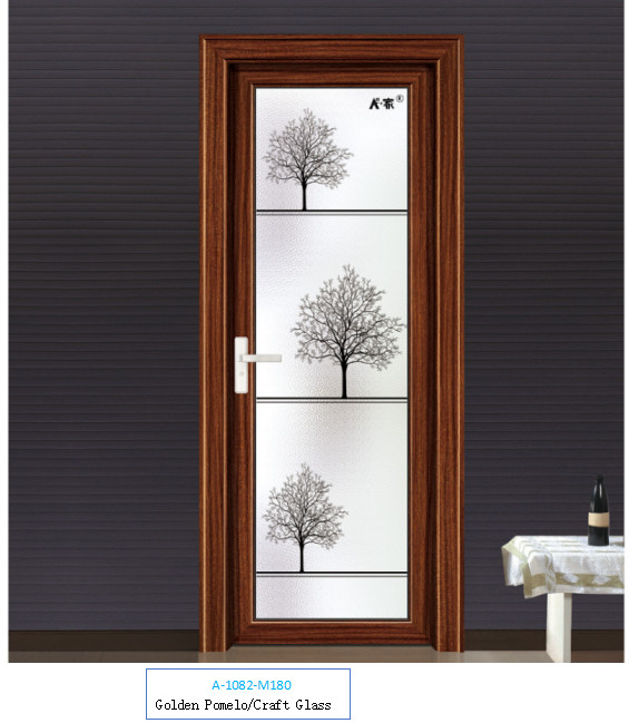 Puerta oscilante de aleación de aluminio para el baño, una variedad de patrones para elegir y personalizar