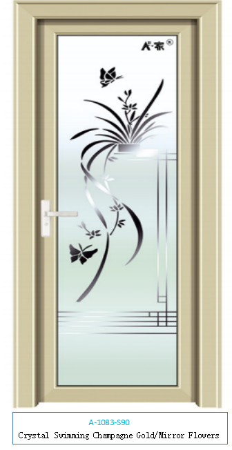 Puerta oscilante de aleación de aluminio para el baño, una variedad de patrones para elegir y personalizar
