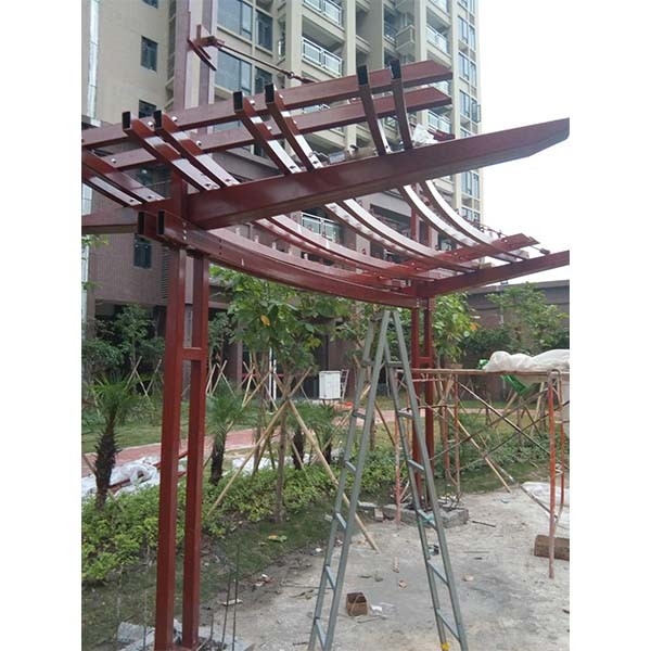 Estructura de acero cobertizo de jardín red personalizada galería de pasillo exterior anticorrosión