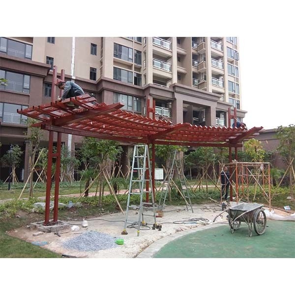 Estructura de acero cobertizo de jardín red personalizada galería de pasillo exterior anticorrosión