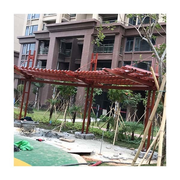 Estructura de acero cobertizo de jardín red personalizada galería de pasillo exterior anticorrosión