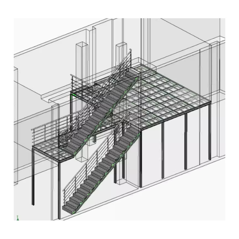 Estructura de acero Mezanino piso de almacén Plataforma de acero interior Mezanino para almacén