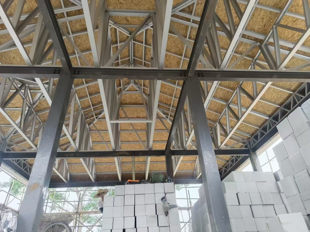 Cuadro de acero ligero Quilla de estructura de acero Prefabricado Villa de lujo Casa prefabricada de dos pisos