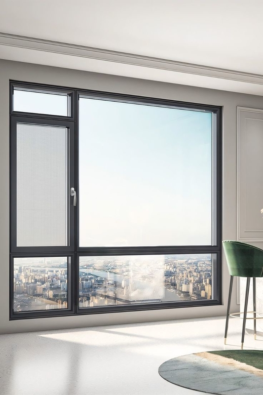 Ventana de estilo minimalista moderno con pantalla oculta fácil de quitar y limpiar
