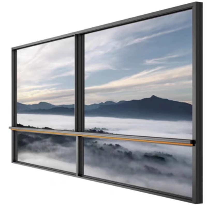Serie 130 Suspensión de seis pistas de ruptura térmica Ventana corredera de aleación de aluminio 6063-T6 Villa de balcón cerrado de piso a techo de vidrio