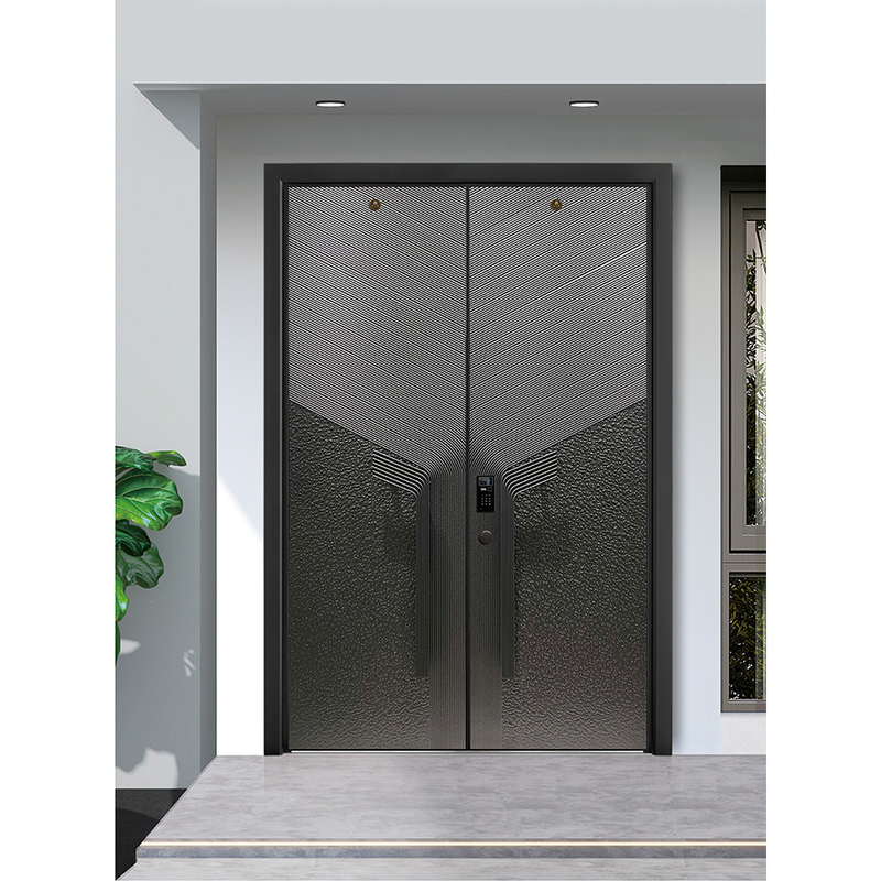 Puerta de entrada moderna de acero inoxidable puerta exterior cerradura inteligente puerta de entrada para puerta de la casa