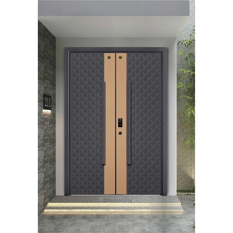 Puerta de entrada moderna de acero inoxidable puerta exterior cerradura inteligente puerta de entrada para puerta de la casa