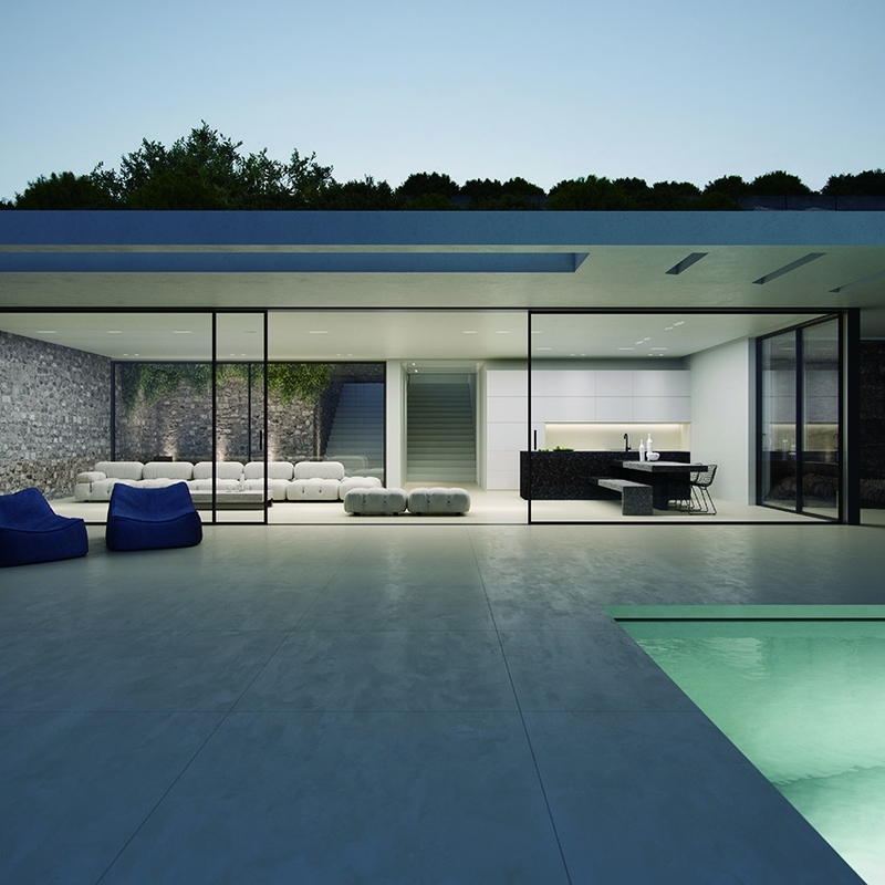 Puertas correderas minimalistas de aluminio de marco delgado Puertas exteriores para villas Hoteles Oficinas Cocina Salón