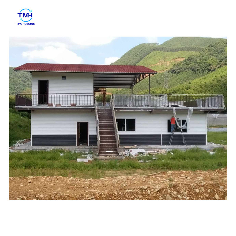 Modernizadas casas de diseño de estructura de acero para villas de acero ligero de tamaño personalizado